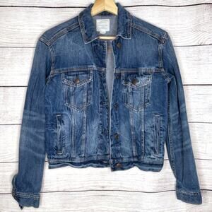 American Eagle AE Medium Wash Long Sleeve Button Front Denim Jacket XS